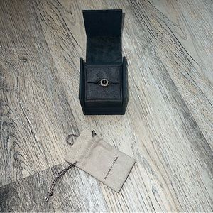 David Yurman Petite Albion Black Onyx, Sterling, & Diamond Ring w/ bag & box